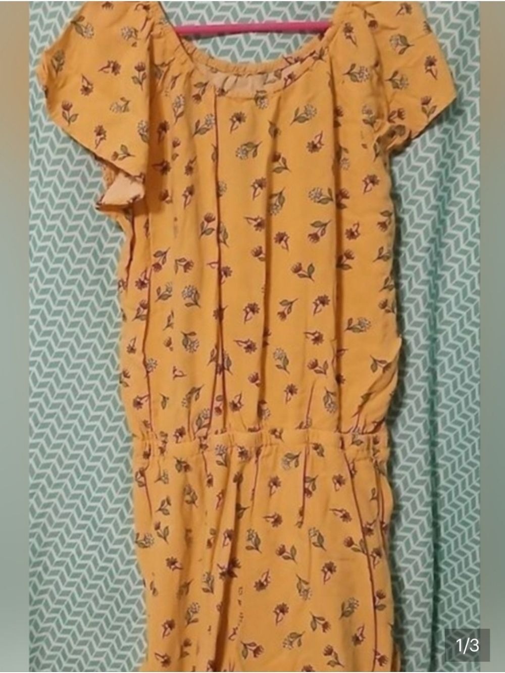 The Children's Place Yellow Floral Romper Size 10 12 - Picture 4 of 4